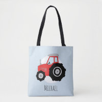 Cute Boy's Red Farmer's Tractor with Name