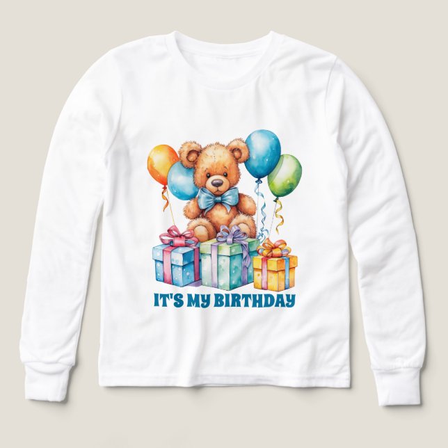 Cute boys Teddy bear Birthday party  (Design Front)