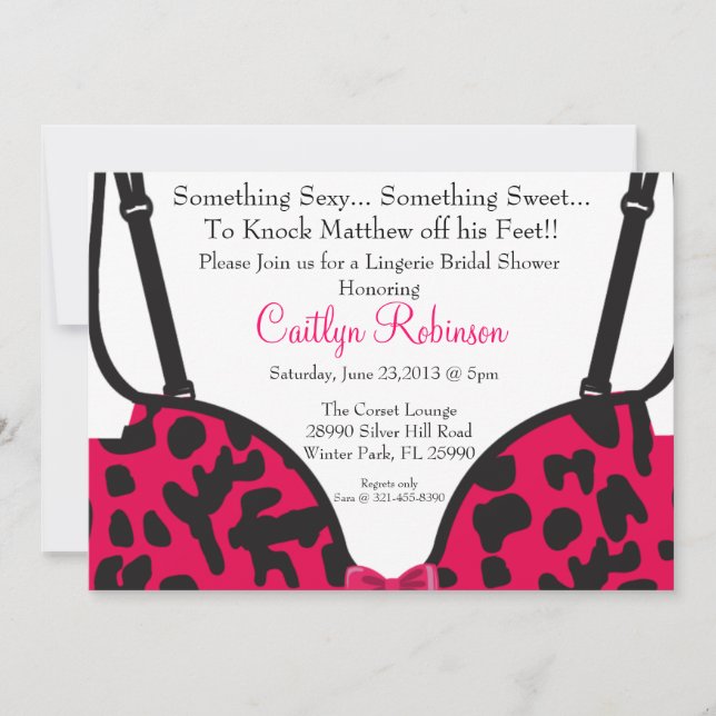 Cute Bra Lingerie Bridal Shower Invitation (Front)