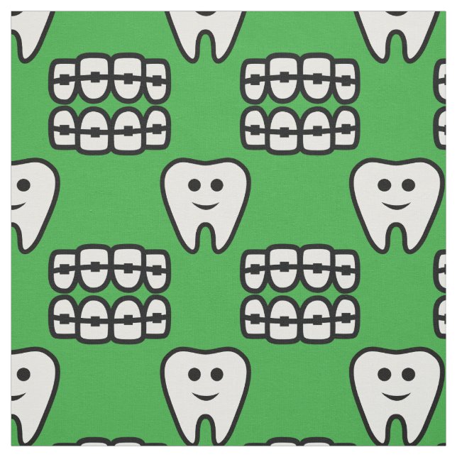 Cute Braces Pattern Fabric (Swatch)
