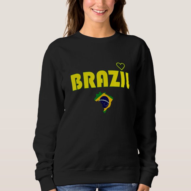 Cute Brazil Heart National South Latin America Wom Sweatshirt (Front)
