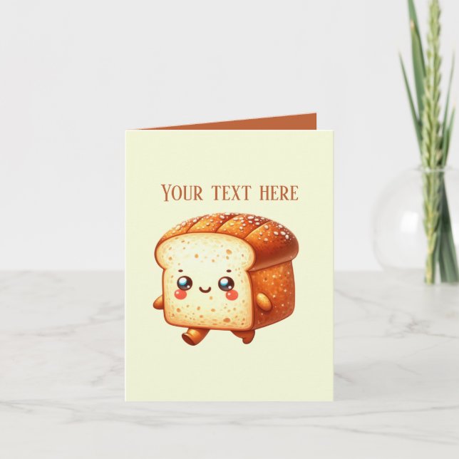 Cute bread loaf bakery vendors customisable card (Front)
