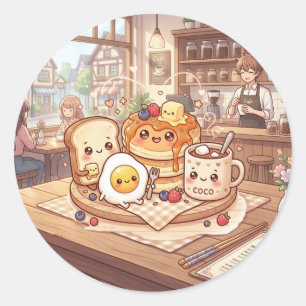 Cute Breakfast Cafe Sticker