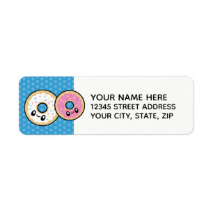 Cute Breakfast Food doughnut address labels