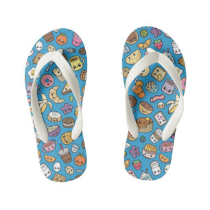 Cute Breakfast Food Kid's Jandals