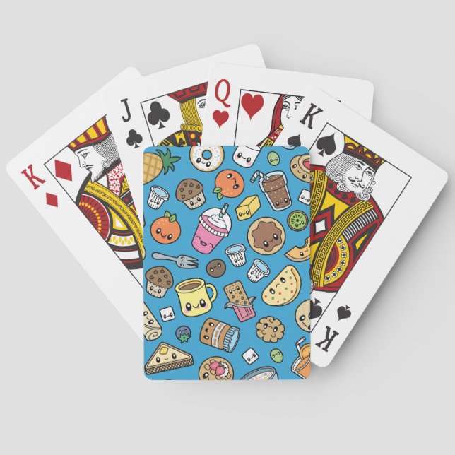 Cute Breakfast Food Playing Cards (Back)