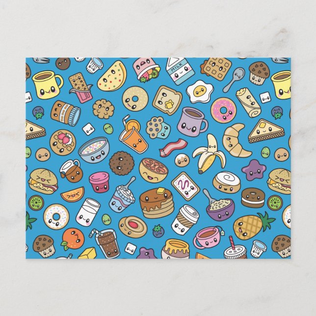Cute Breakfast Food Postcard (Front)