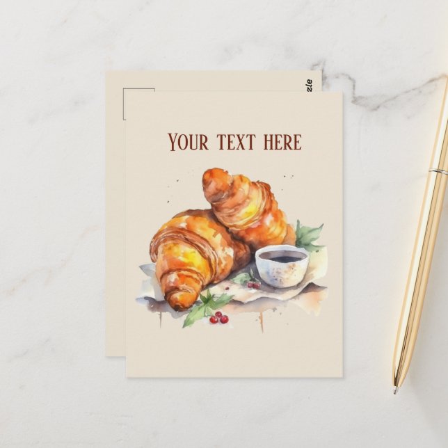 Cute breakfast lovers add text  postcard (Front/Back In Situ)