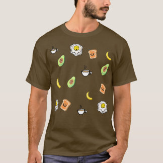 Cute breakfast pattern avocado 3 T-Shirt