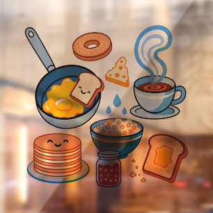 Cute Breakfast Pattern – Kawaii Food Seamless