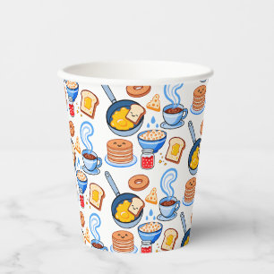 Cute Breakfast Pattern – Kawaii Food Seamless Paper Cups