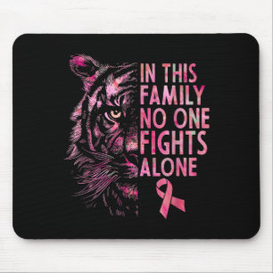 Cute breast cancer awareness 2025 tiger family mouse pad