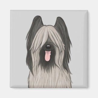 Cute Briard Cartoon Dog Magnet