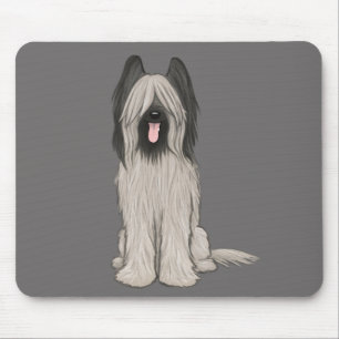 Cute Briard Cartoon Dog Mouse Pad