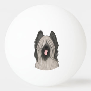 Cute Briard Cartoon Dog Ping Pong Ball
