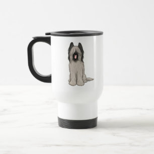 Cute Briard Cartoon Dog Travel Mug