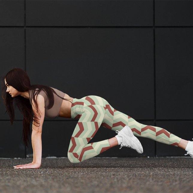 Cute Brick Chevron Workout Green  Leggings (Creator Uploaded)