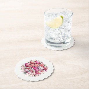 Cute Bridal Shower Balloons flowers Paper Coaster