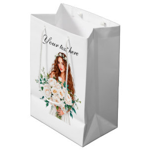Cute Bridal Shower customisable Medium Gift Bag
