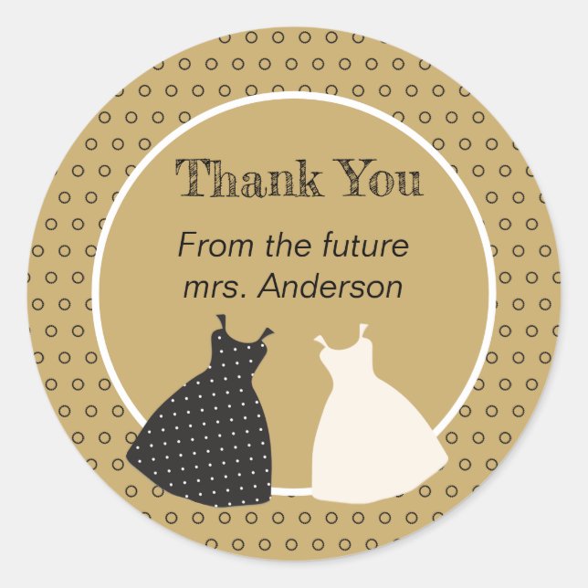 Cute Bridal Shower Illustration Sticker (Front)