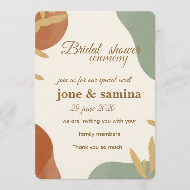 Cute bridal  Shower Invitation  (Front)