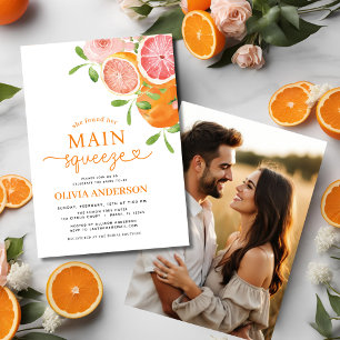 Cute Bridal Shower Photo Main Squeeze Citrus Invitation