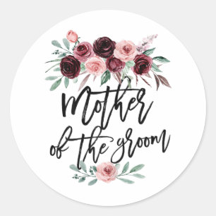 Cute Bridal Shower Wedding Flower Design Mother Of Classic Round Sticker
