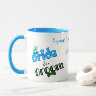 Cute Bride And Groom Personalised Wedding Mug