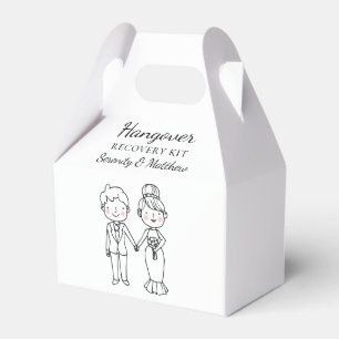 Cute Bride Groom Hangover Kit Personalised Wedding Favour Box