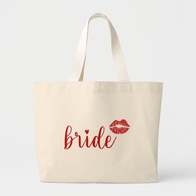Cute Bride  Large Tote Bag (Front)