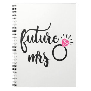 Cute Bride To Be Wedding Future Mrs Engagement Notebook