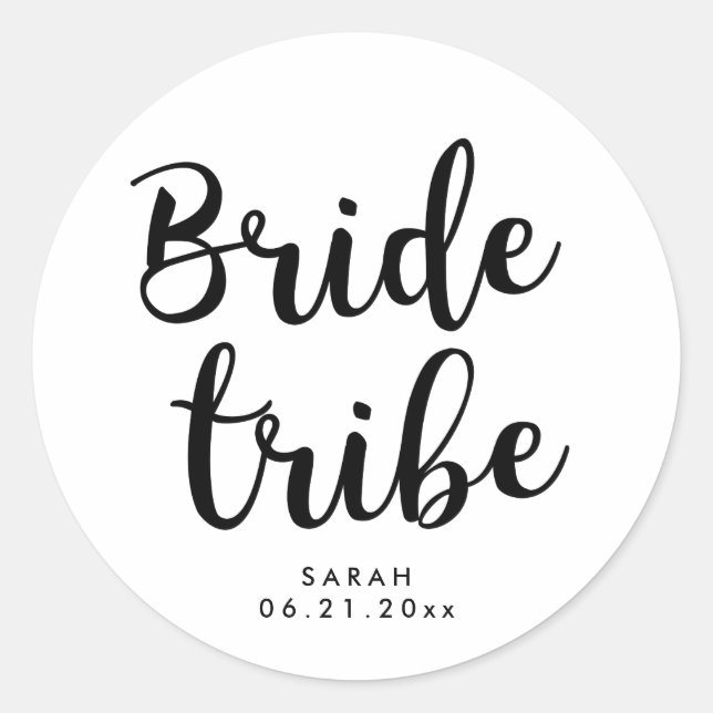 Cute Bride Tribe Classic Round Sticker (Front)