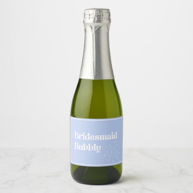 Cute Bridesmaid Bubbly Sparkling Wine Label (Front)