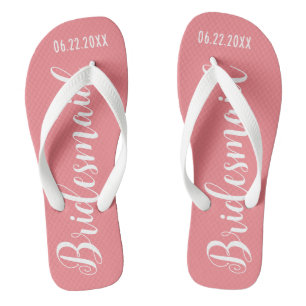Cute Bridesmaid Coral Pink Jandals