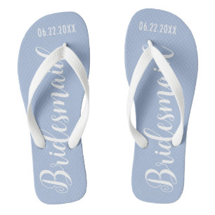 Cute Bridesmaid Dusty Blue Jandals