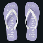 Cute Bridesmaid Lavender Purple Jandals<br><div class="desc">Cute Bridesmaid Lavender Purple Flip Flops with custom wedding or bachelorette date.</div>