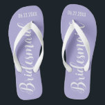 Cute Bridesmaid Lavender Purple Jandals<br><div class="desc">Cute Bridesmaid Lavender Purple Flip Flops with custom wedding or bachelorette date.</div>