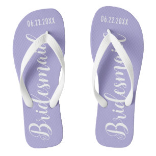 Cute Bridesmaid Lavender Purple Jandals