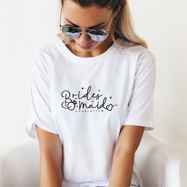 Cute Bridesmaid Script Wedding Party  T-Shirt (Creator Uploaded)