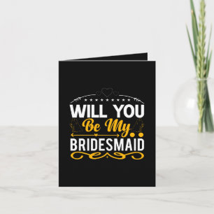 Cute Bridesmaid word art add message  Card
