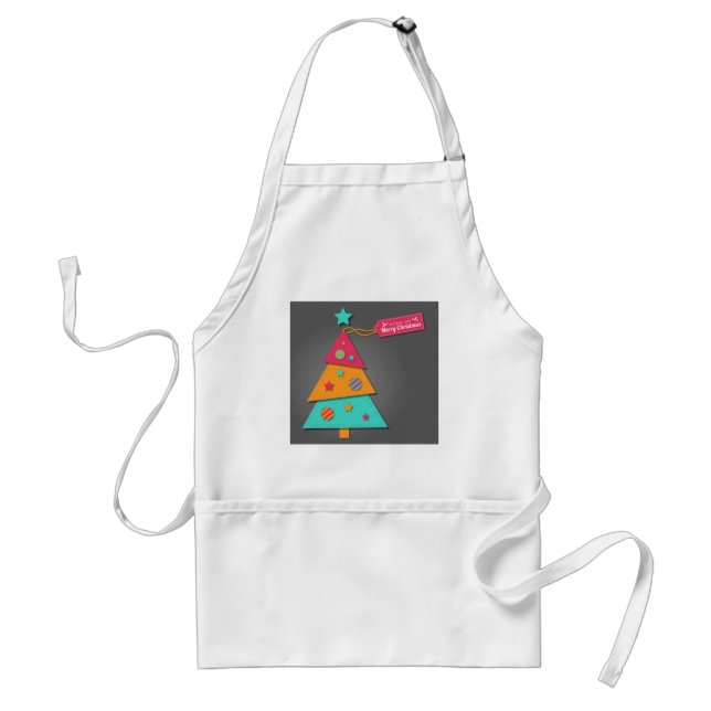 Cute bright Christmas tree modern art craft Standard Apron (Front)