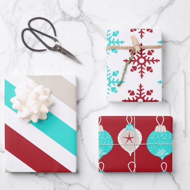 Cute Bright Christmas  Wrapping Paper Sheet (Front)