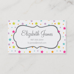 Cute Bright Colourful Stars Business Card