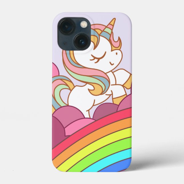 Cute Bright Colourful Unicorn and Rainbow Art Case-Mate iPhone Case (Back)