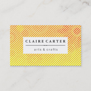 Cute Bright Floral Diagonal Stripes Business Card