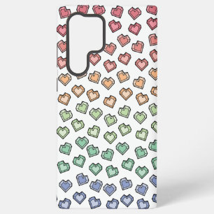 Cute Bright Pastel Rainbow Gemstone Heart pattern Samsung Galaxy Case
