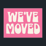 Cute Bright Pink Minimalist Moved New Address Postcard<br><div class="desc">Cute Retro Bright Pink Minimalist Moved New Address Postcard</div>