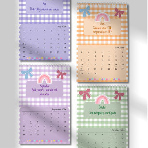Cute Bright Ribbon & Flower Quote Calendar 2026