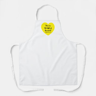 Cute Bright Yellow Heart Light of the World White Apron