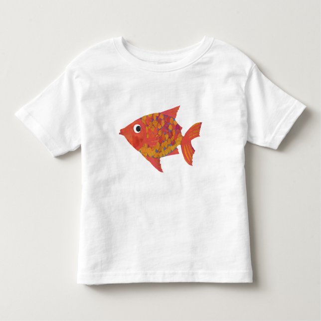 Cute Brilliant Orange Fish, White Toddler T-shirt (Front)